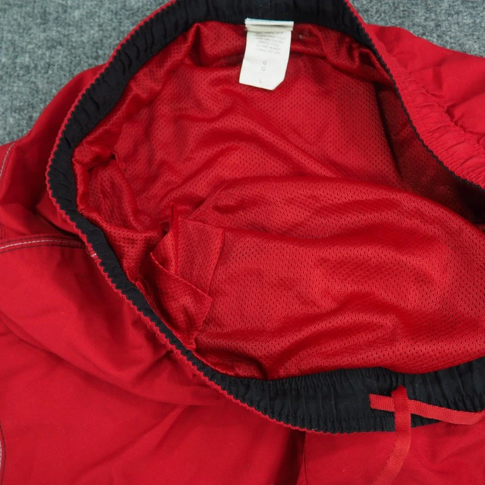 Nike Swim Shorts Mens Large Red Solid Mesh Lined Cargo Pocket Athletic Beach